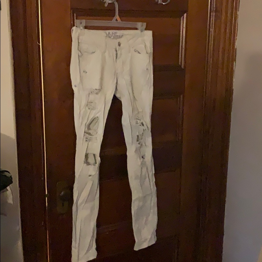 White ripped jeans